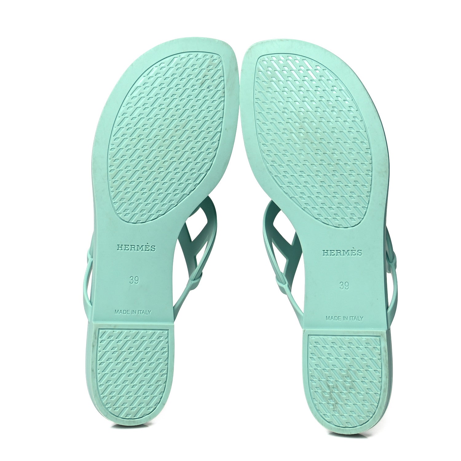 Hermes Rubber Womens Egerie Sandals 39 Vert Embrun 6 of 9