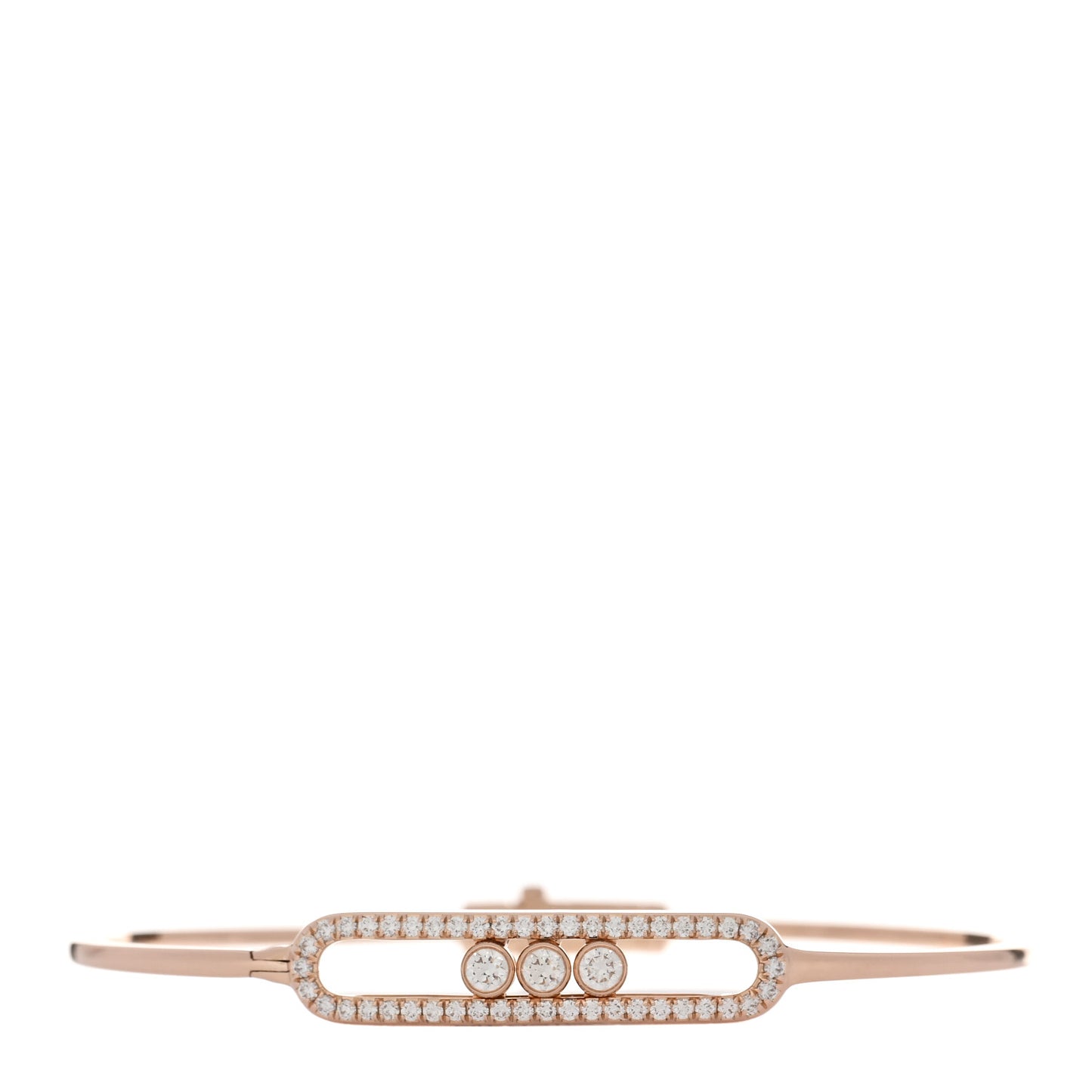 18K Rose Gold Diamond Move Classic Pave Thin Bracelet