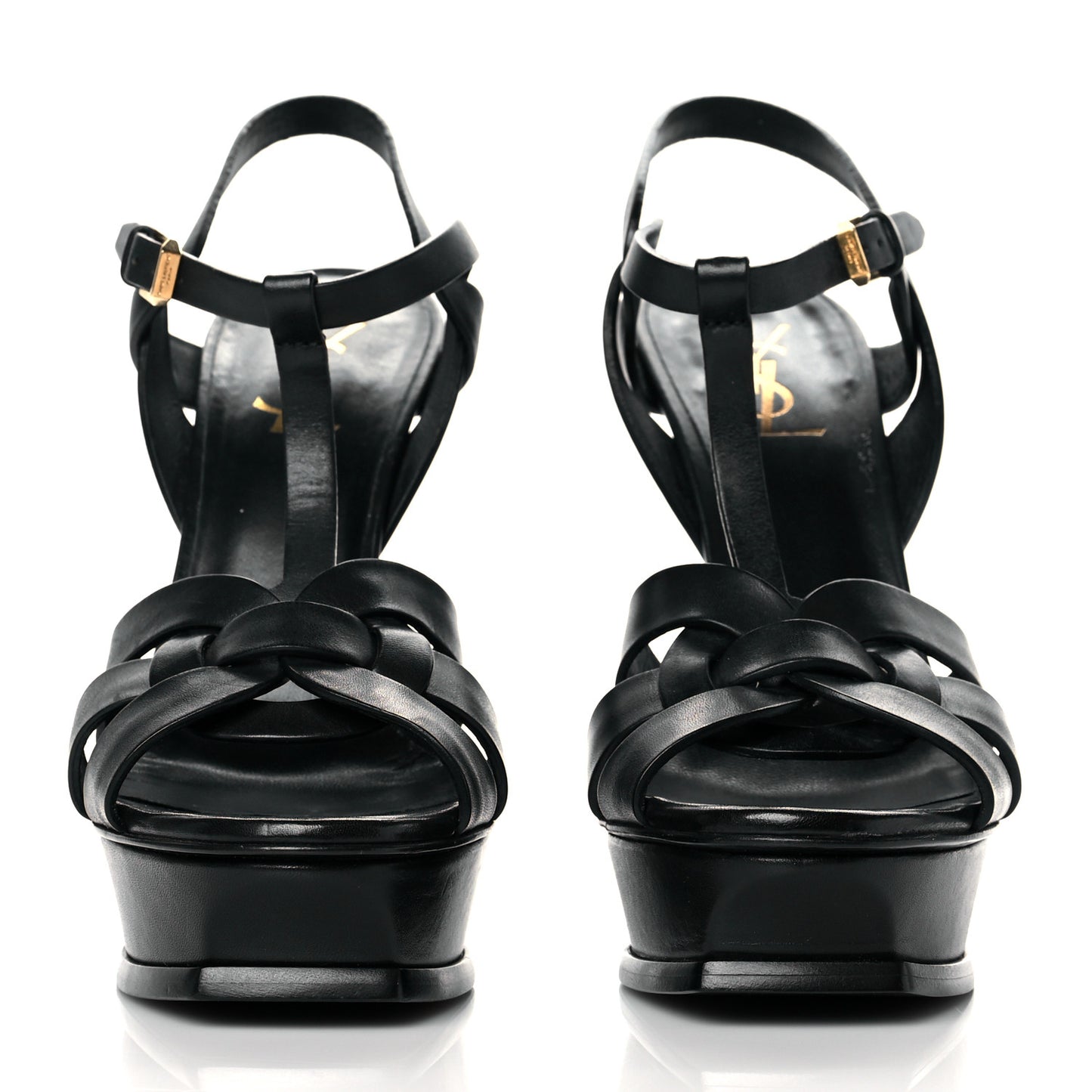 Calfskin Tribute 105 Platform Sandals 40 Black