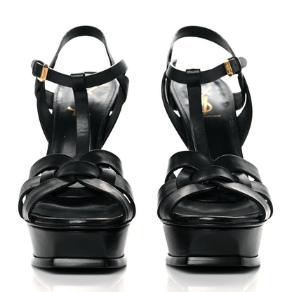 Saint Laurent Calfskin Tribute 105 Platform Sandals 40 Black 2 of 9
