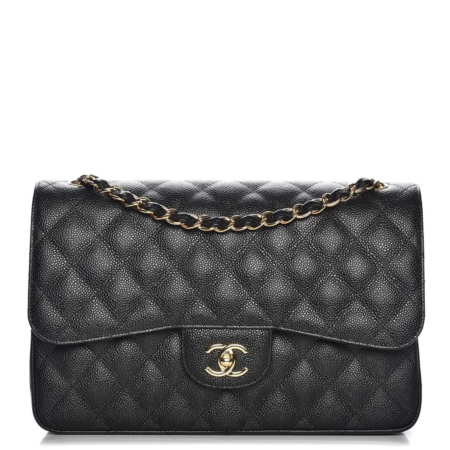 Chanel Caviar Quilted Jumbo Double Flap Black 1 of 8