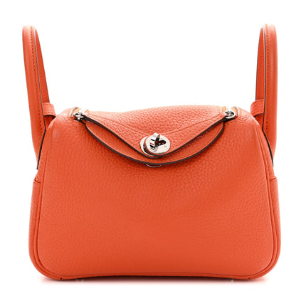 Hermes Taurillon Clemence Mini Lindy 20 Feu 1 of 11