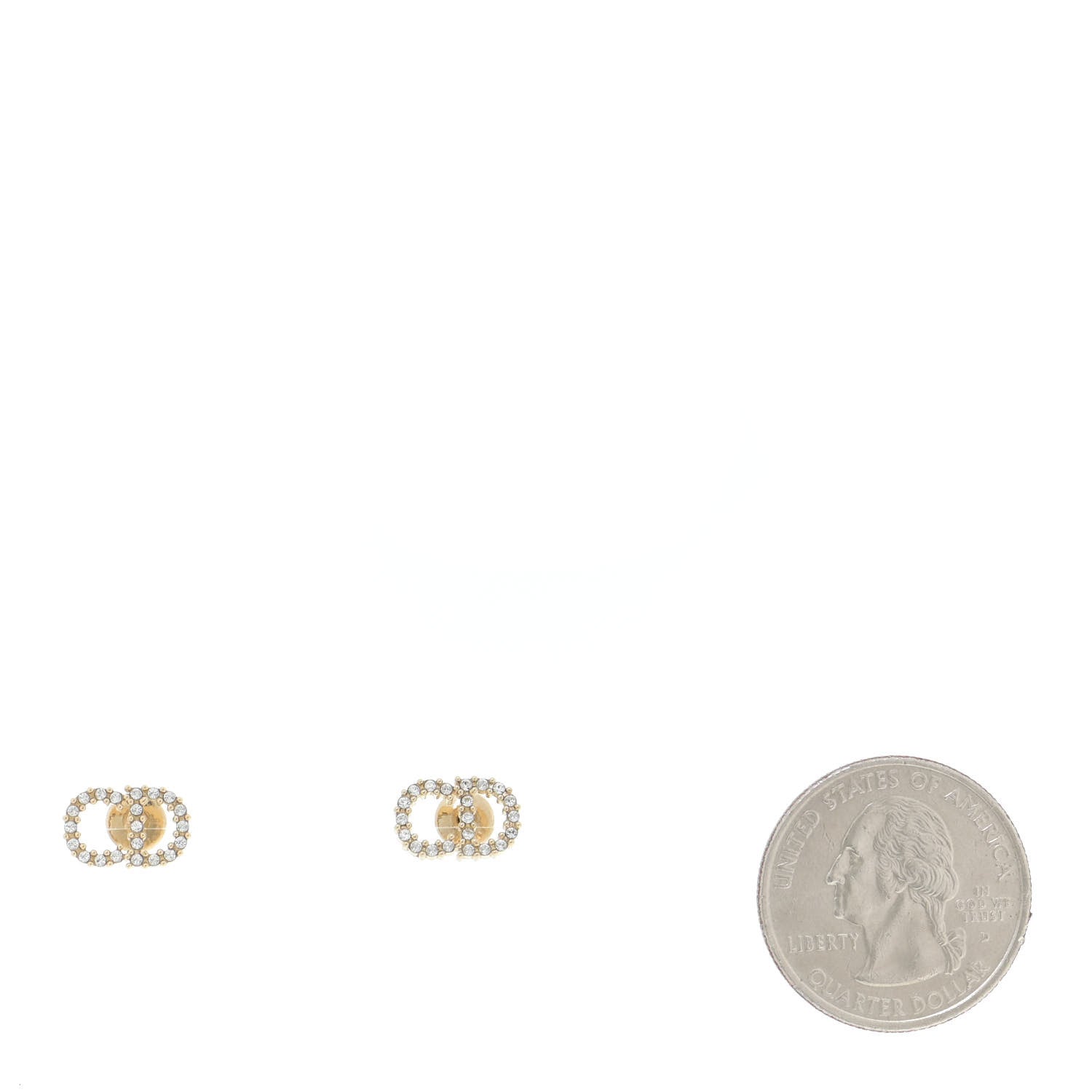 Christian Dior Crystal Clair D Lune Earrings Gold 2 of 5