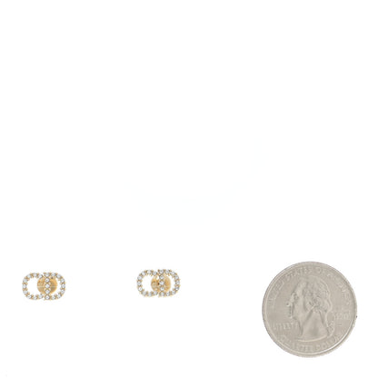 Christian Dior Crystal Clair D Lune Earrings Gold 2 of 5