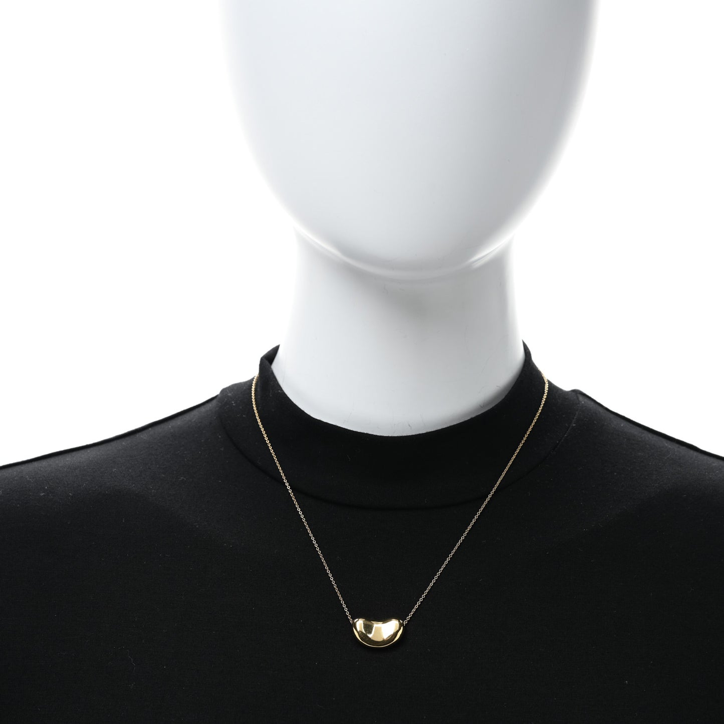 18K Yellow Gold 20mm Elsa Peretti Bean Pendant Necklace