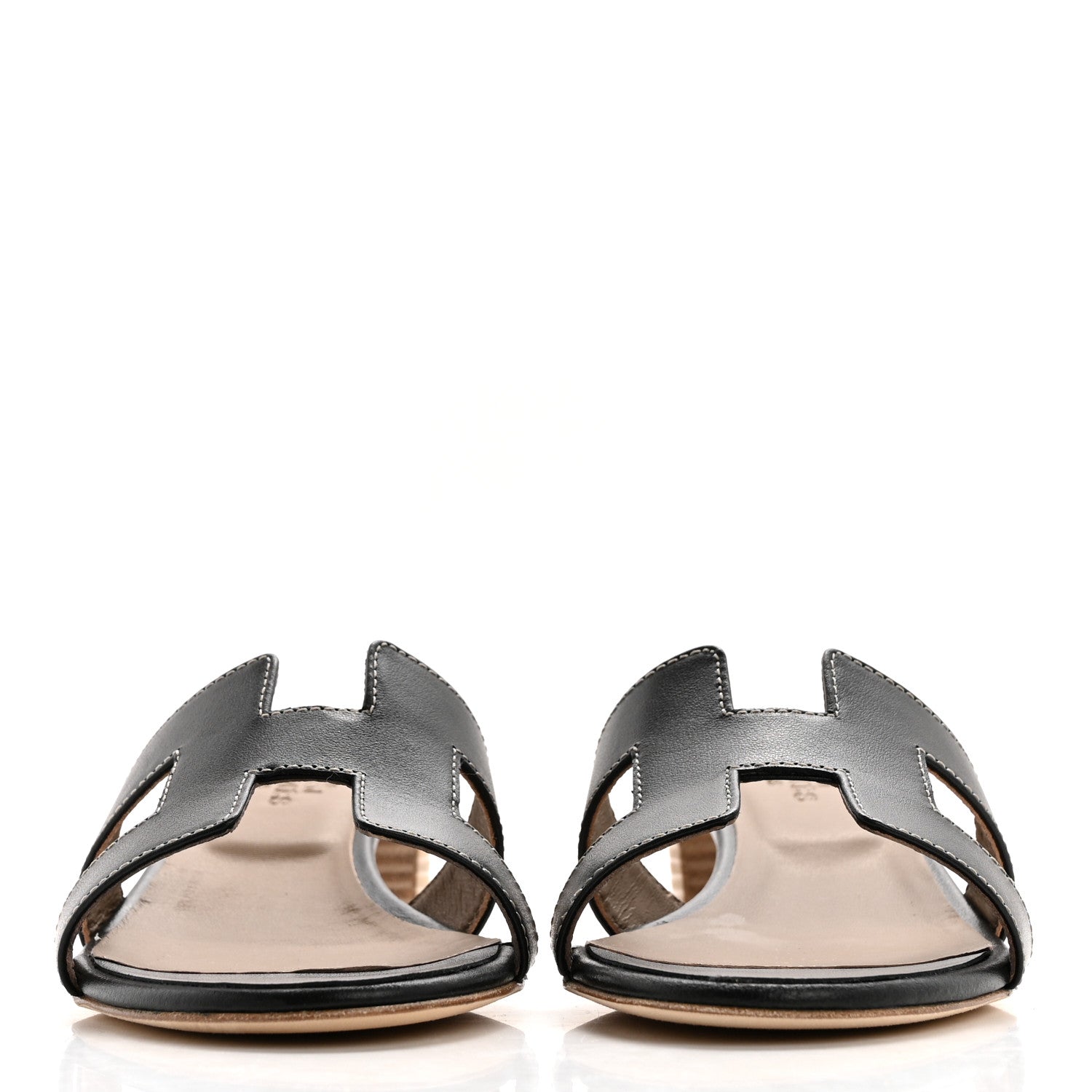 Hermes Calfskin Oasis Sandals 36 Black 2 of 8