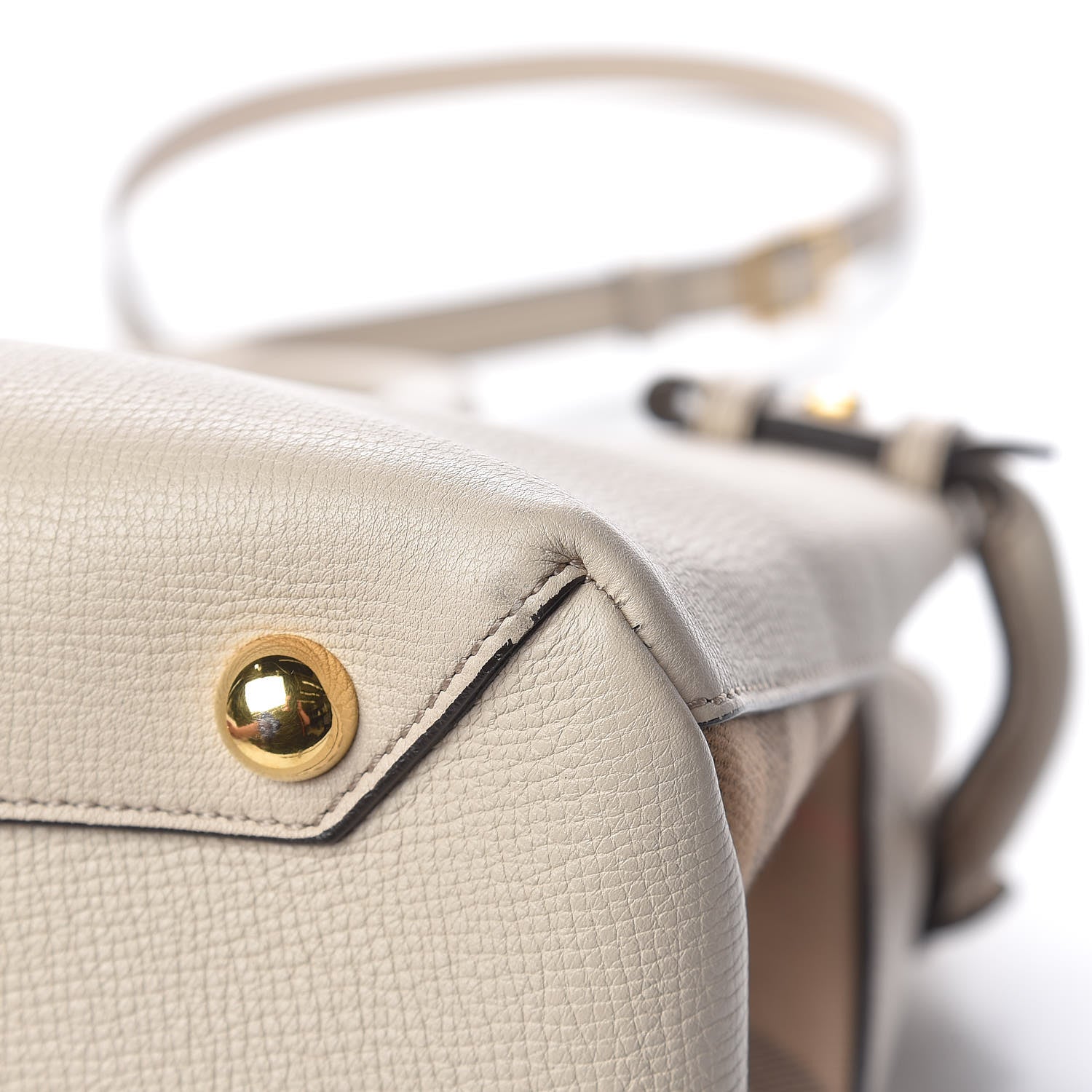 Burberry Derby Calfskin House Check Medium Banner Tote Beige 12 of 16