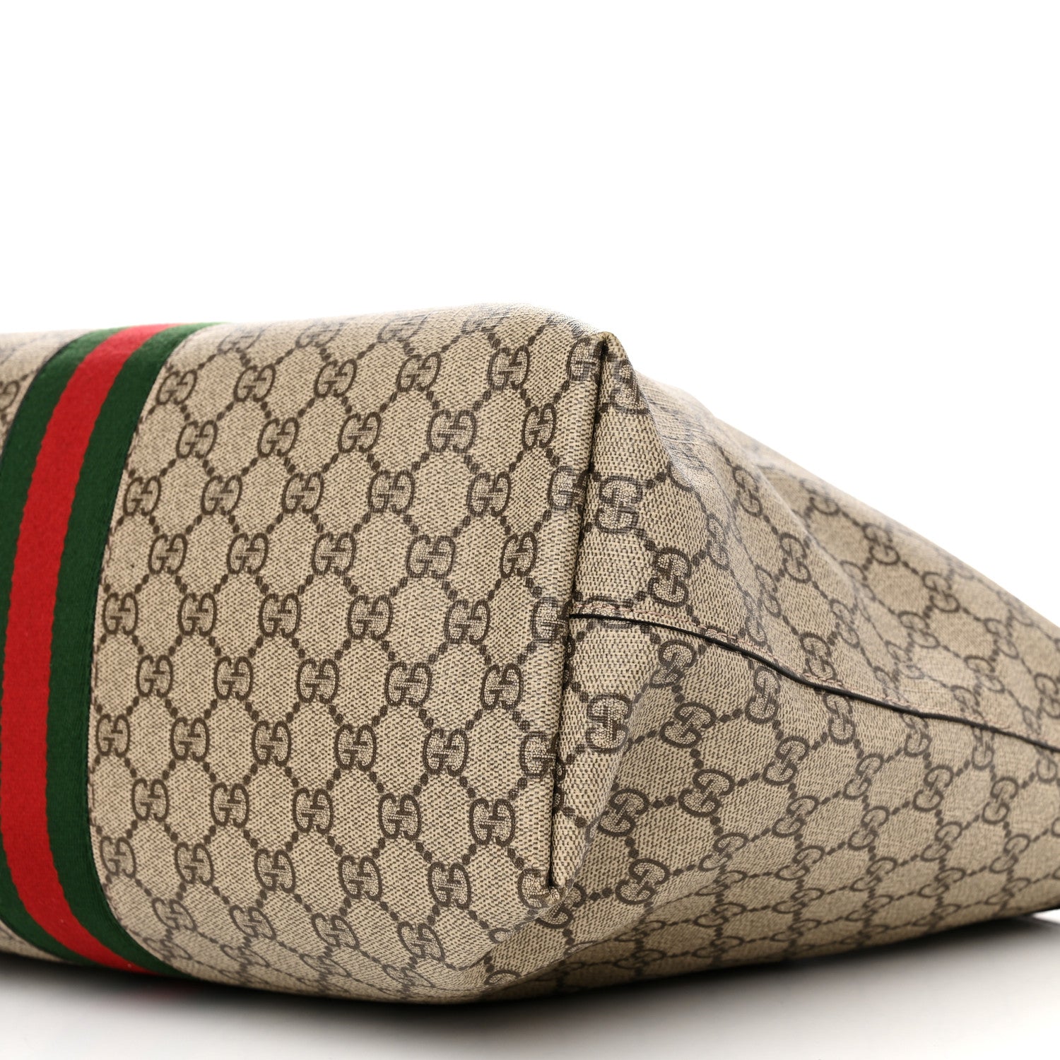 Gucci GG Supreme Monogram Textured Calfskin Web Medium Ophidia Shopping Tote Beige Ebony New Acero 10 of 10