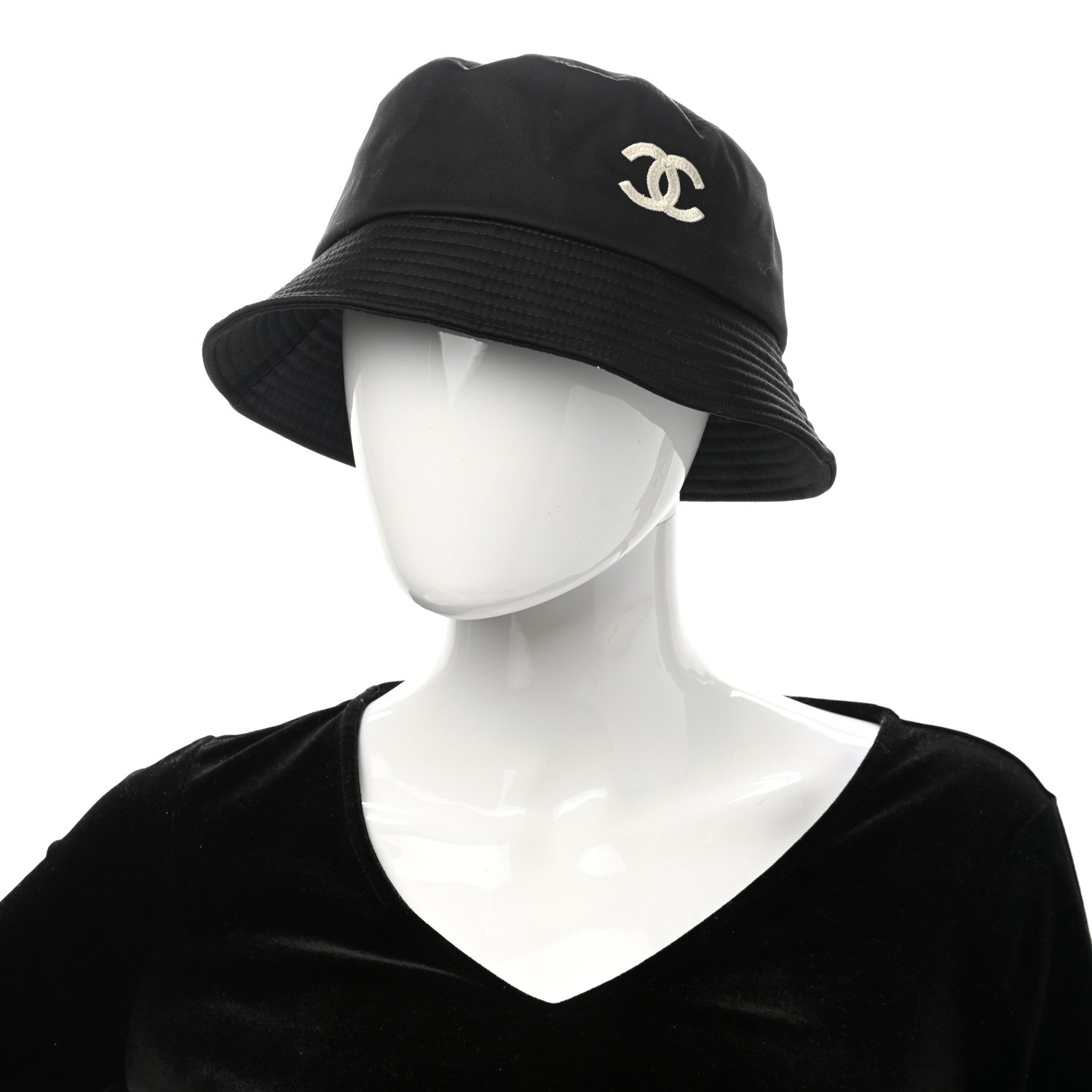 Chanel Cotton CC Bucket Hat L Black 2 of 12