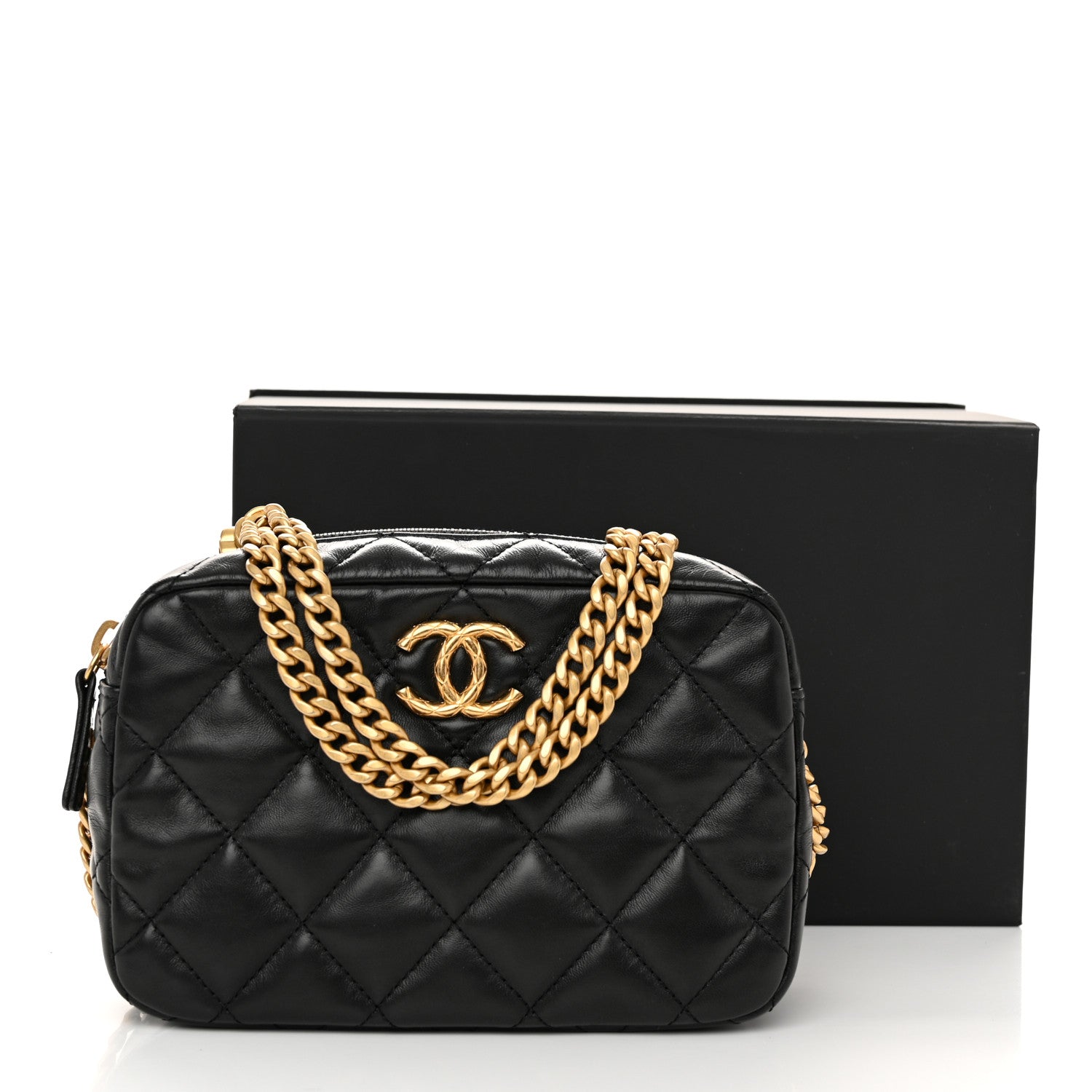 Chanel Lambskin Quilted Mini Pillow Crush Camera Case Black 11 of 11