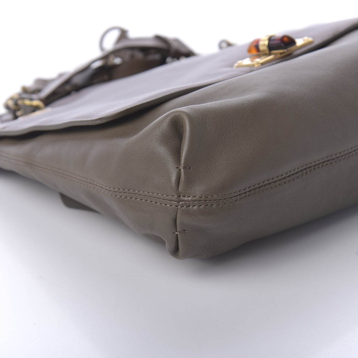 Calfskin Medium Happy Shoulder Bag Brown