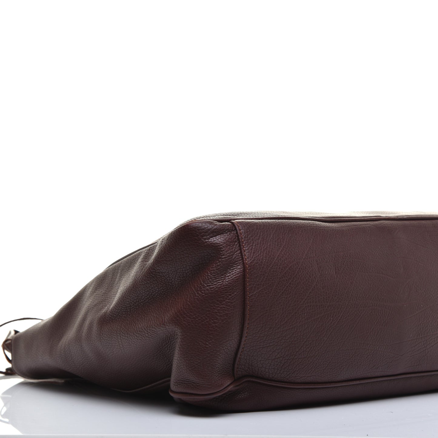 Grained Calfskin Tube Top Handle Tote Burgundy