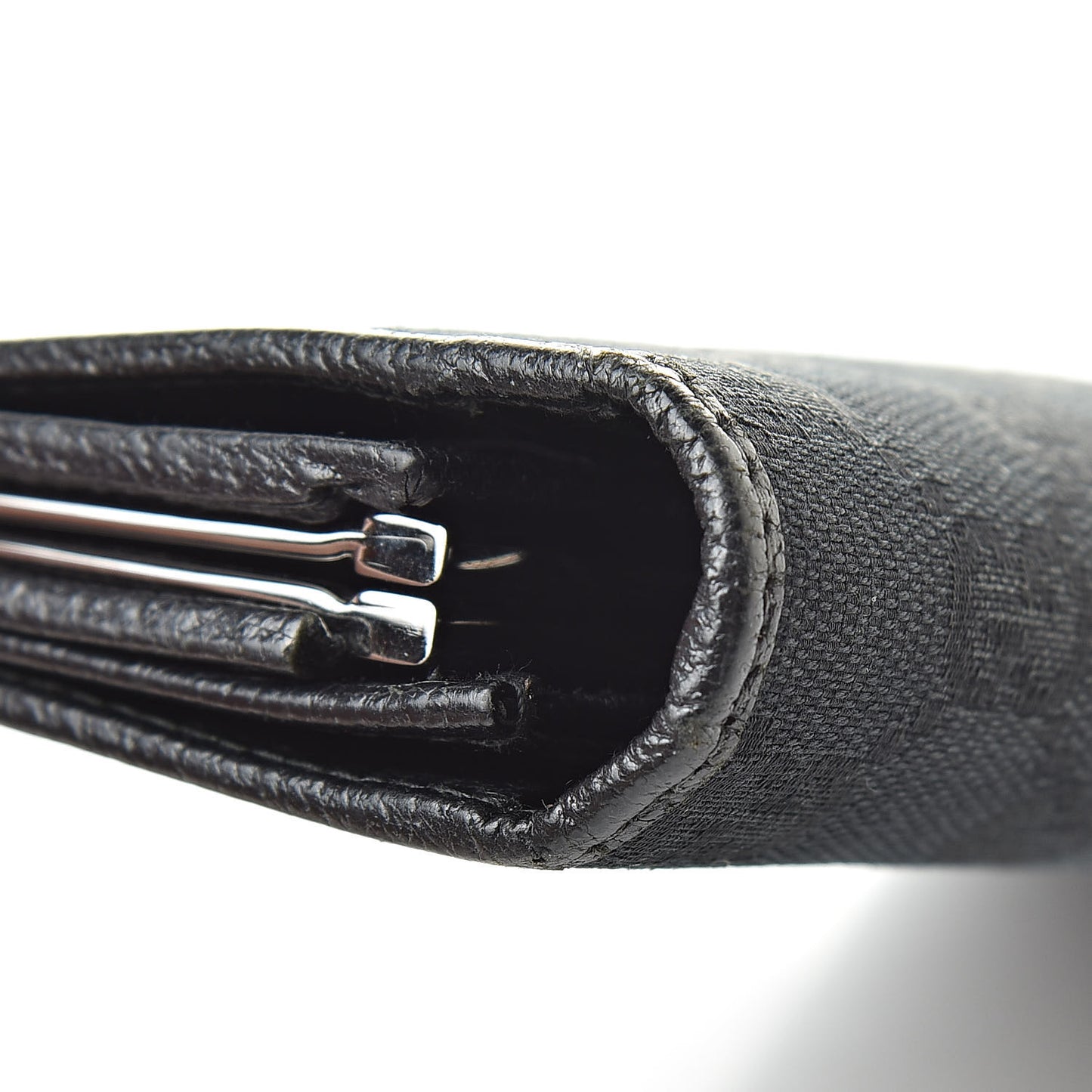 Monogram Metal Bar Continental Flap Wallet Black