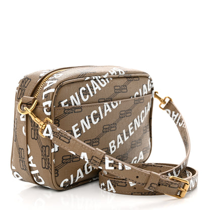 Balenciaga Coated Canvas BB Monogram Allover Logo Small Camera Bag Beige Brown Black 3 of 10