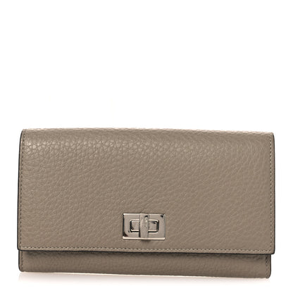 Fendi Cuoio Romano Vitello Grace Selleria Peekaboo Continental Wallet Corda 1 of 9