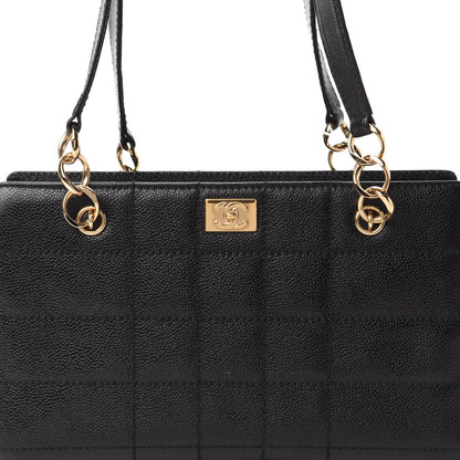 Chanel Caviar Chocolate Bar Quilted Shoulder Bag Black 10 of 10