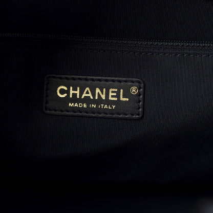 Chanel Calfskin Stitched Large Straight Lines Shopping Tote Navy 9 of 12