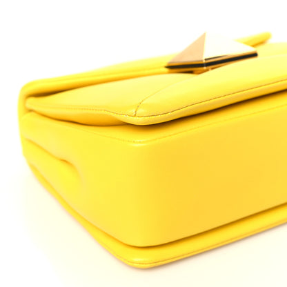 Valentino Garavani Nappa One Stud Chain Clutch Yellow 9 of 10