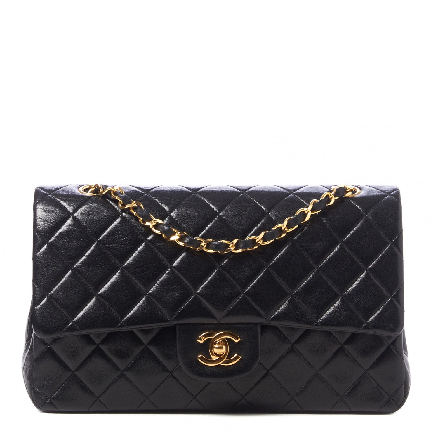 Chanel Lambskin Quilted Medium Double Flap Black 1 of 9
