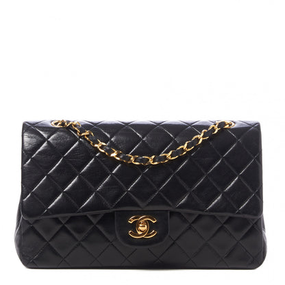Chanel Lambskin Quilted Medium Double Flap Black 1 of 9