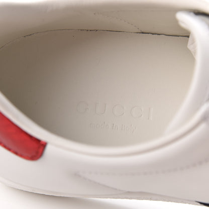 Gucci Calfskin Ayers Web Blind for Love Embroidered Womens Ace Sneakers 35 White 6 of 9