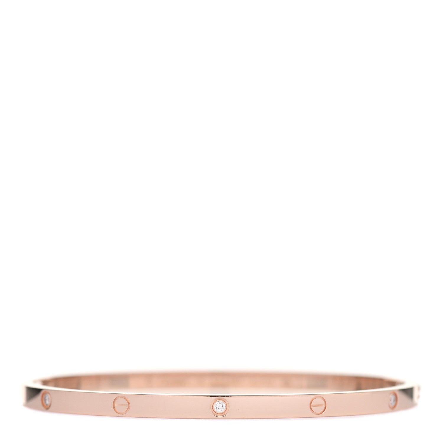 Cartier 18K Pink Gold 6 Diamond Small LOVE Bracelet 18 1 of 5