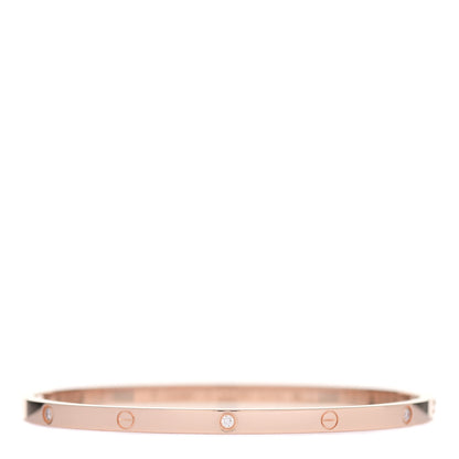 Cartier 18K Pink Gold 6 Diamond Small LOVE Bracelet 18 1 of 5