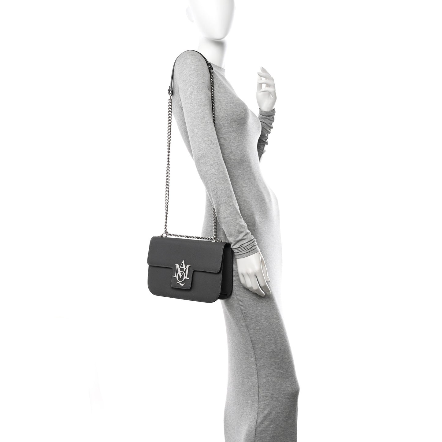 Calfskin Medium Insignia Flap Grey