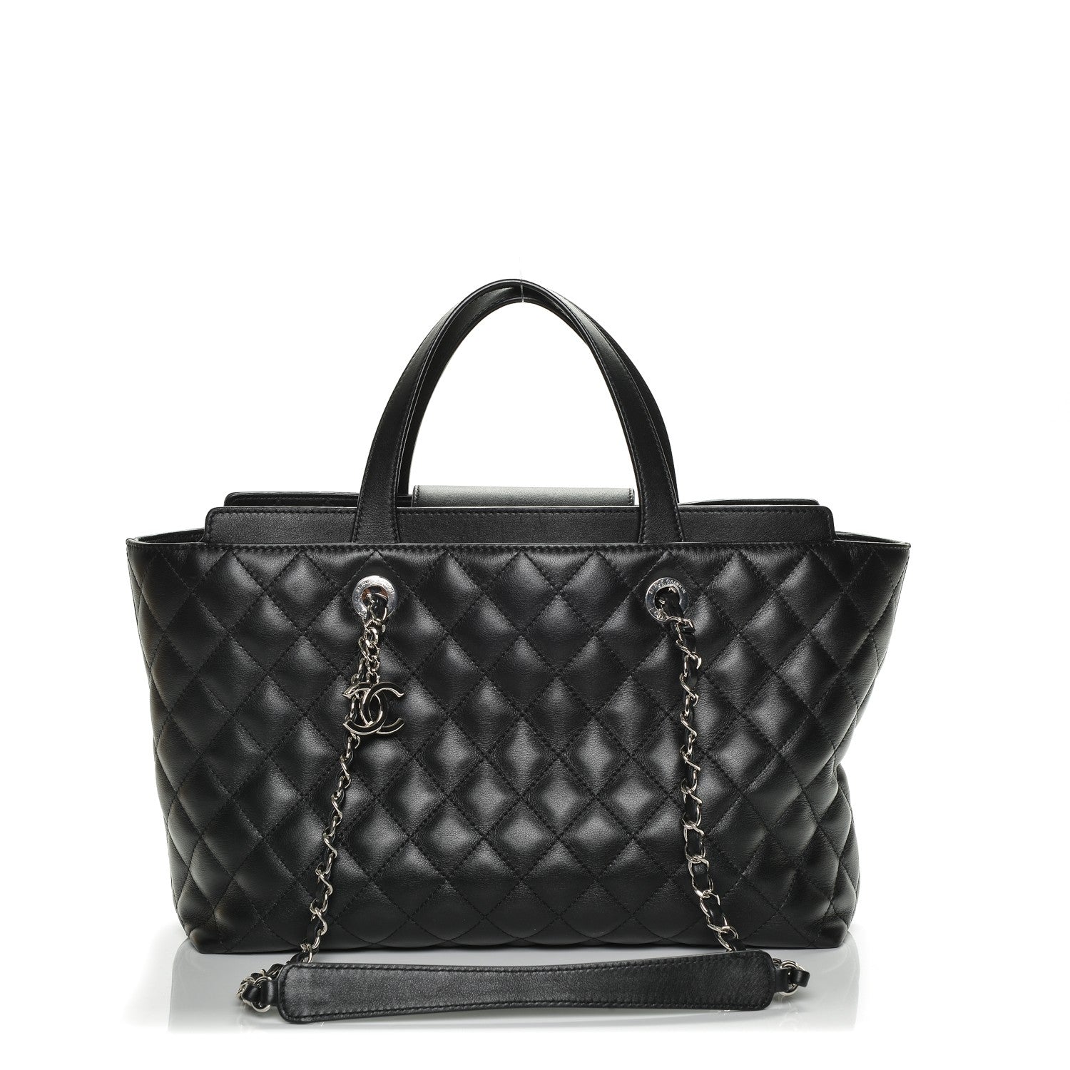 Chanel Calfskin Quilted Large Shopping Tote Black 1 of 7