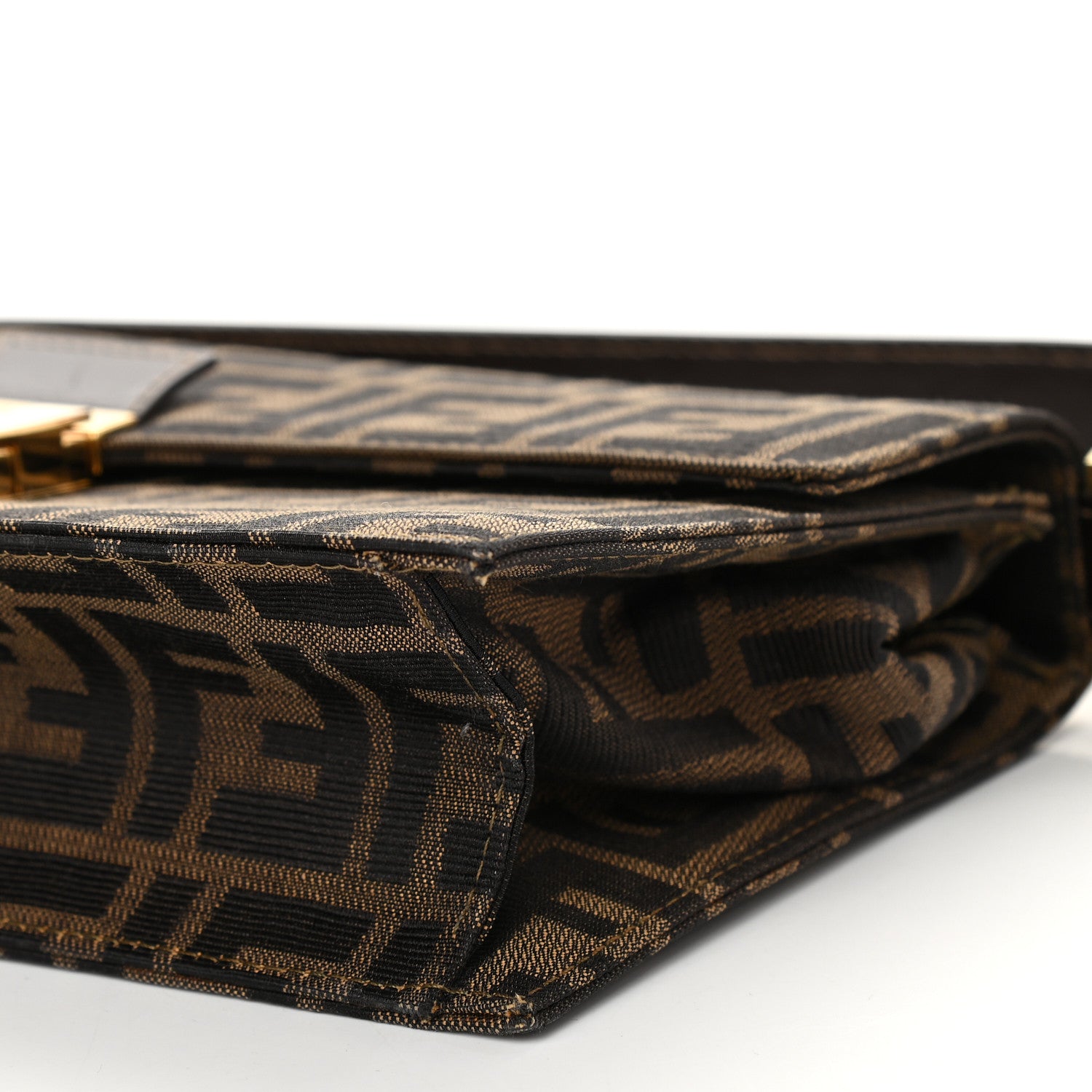 Fendi Zucca Calfskin Shoulder Bag Tobacco 9 of 10