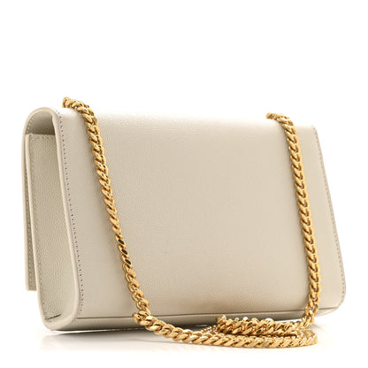 Saint Laurent Grain De Poudre Small Monogram Kate Satchel Crema Soft 3 of 12