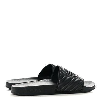 Gucci Rubber Matelasse Womens Slide Sandals 41 Black 4 of 9