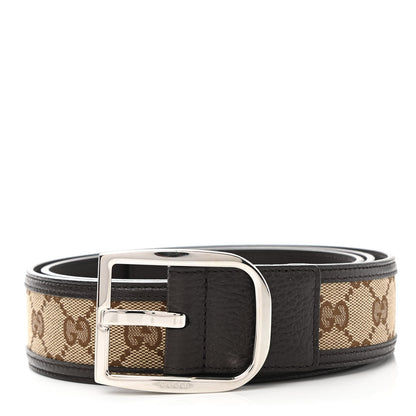 Gucci Monogram Dollar Calfskin 40mm Belt 105 42 Beige Ebony Testa di Moro 1 of 5