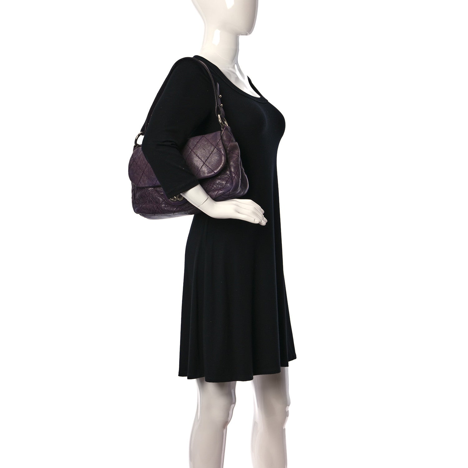 Chanel Glazed Calfskin Stitched On The Road Flap Purple 2 of 10