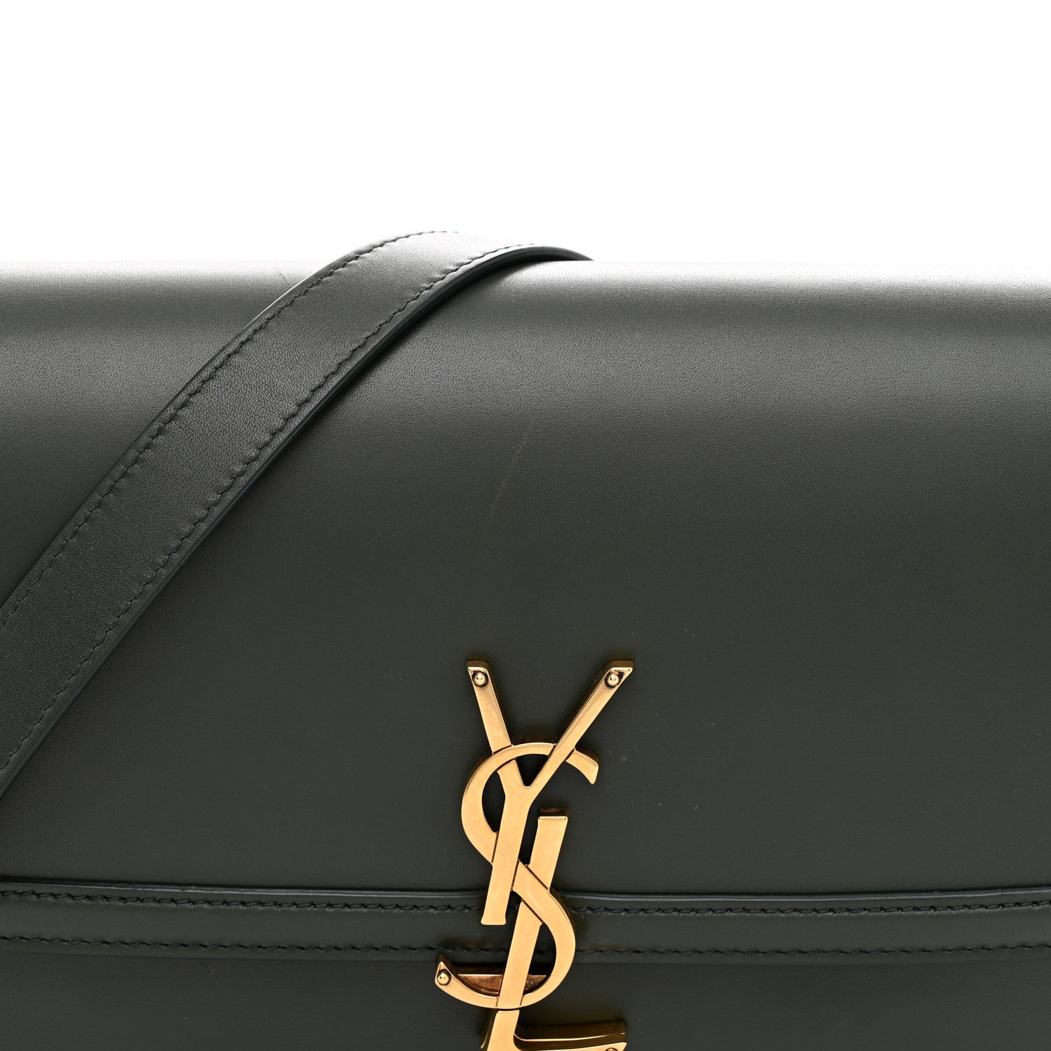 Saint Laurent Box Calfskin Monogram Medium Solferino Satchel Vert Fonce 8 of 11