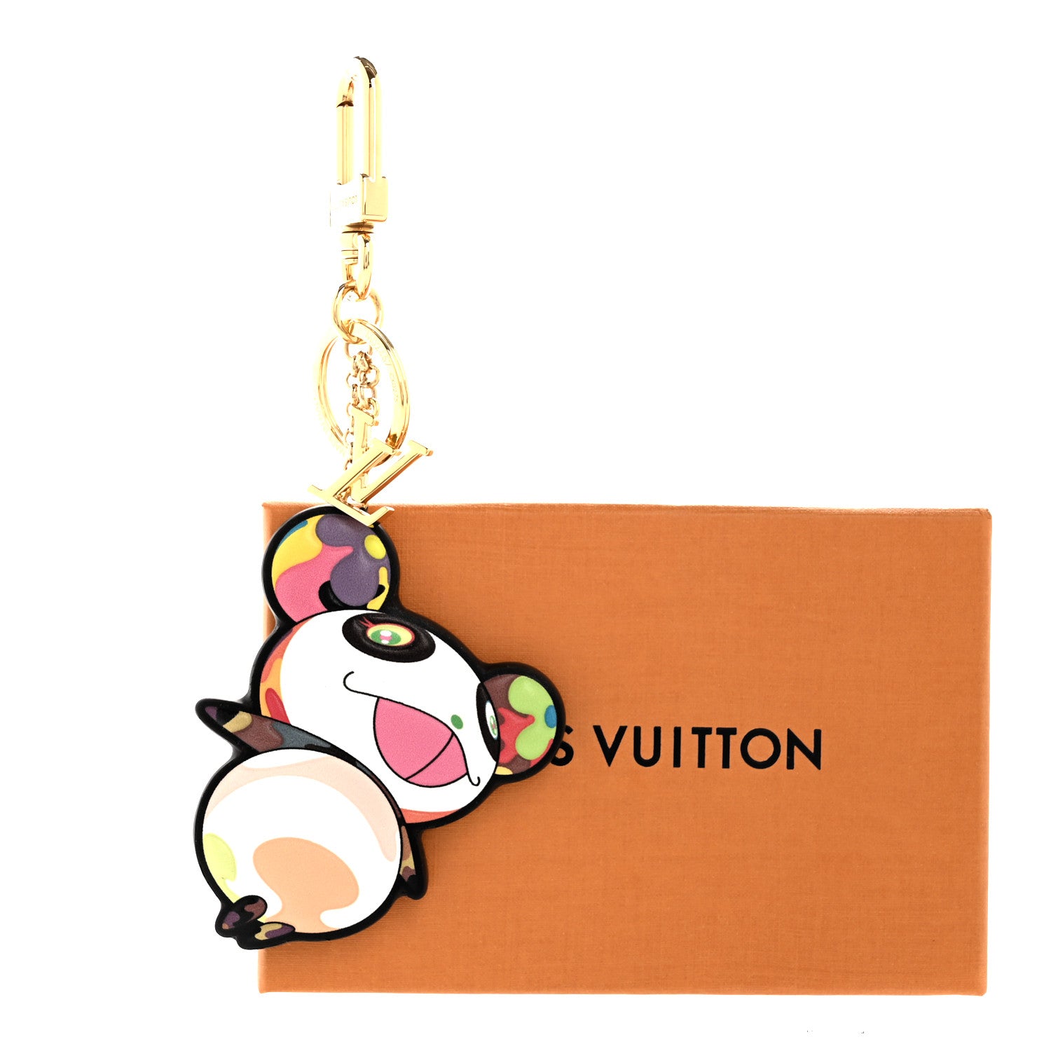 Louis Vuitton LV x TM Cowhide Monogram Superflat Panda Key Ring Bag Charm Multicolor 5 of 5