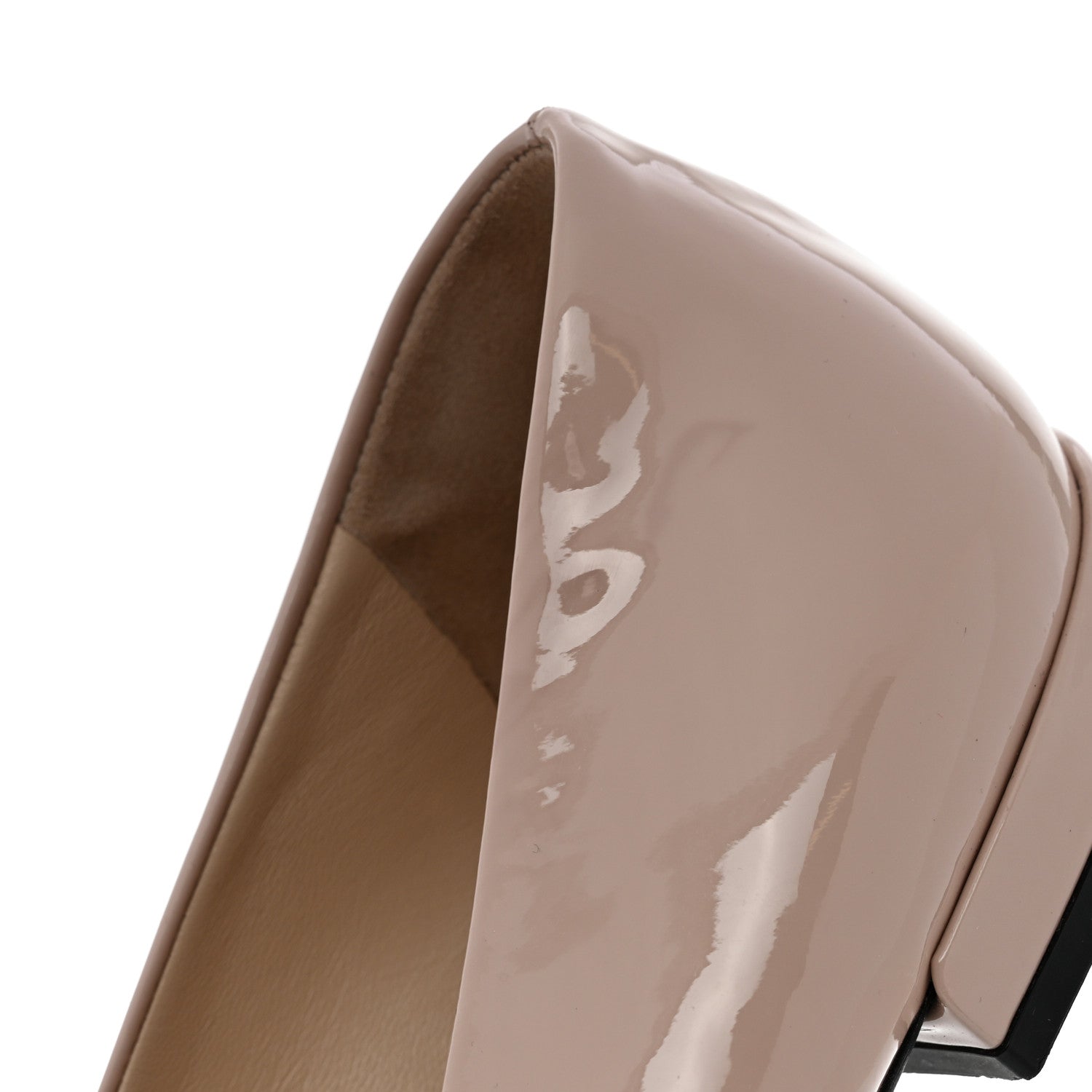 Prada Patent Triangle Ballerina Flats 37.5 Cipria 9 of 11