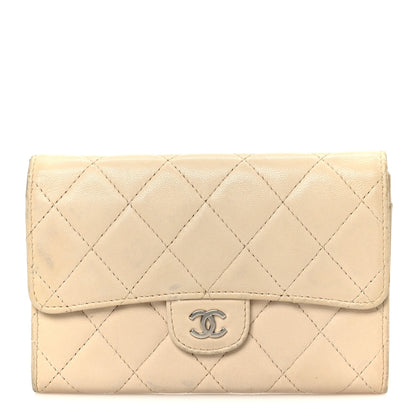 Chanel Lambskin Quilted Small Flap Wallet Light Beige 1 of 12