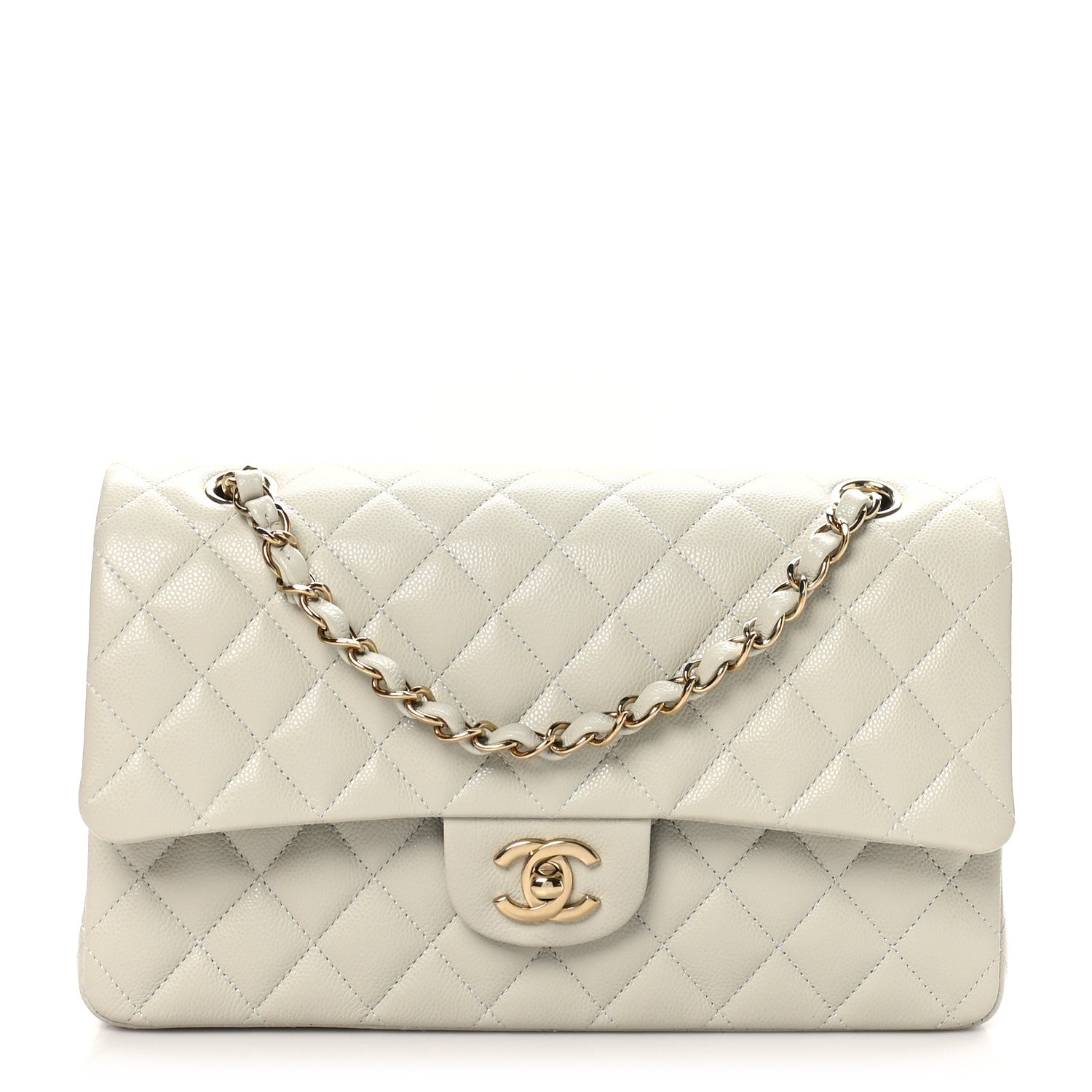 Chanel Caviar Quilted Medium Double Flap Grey 1 of 11