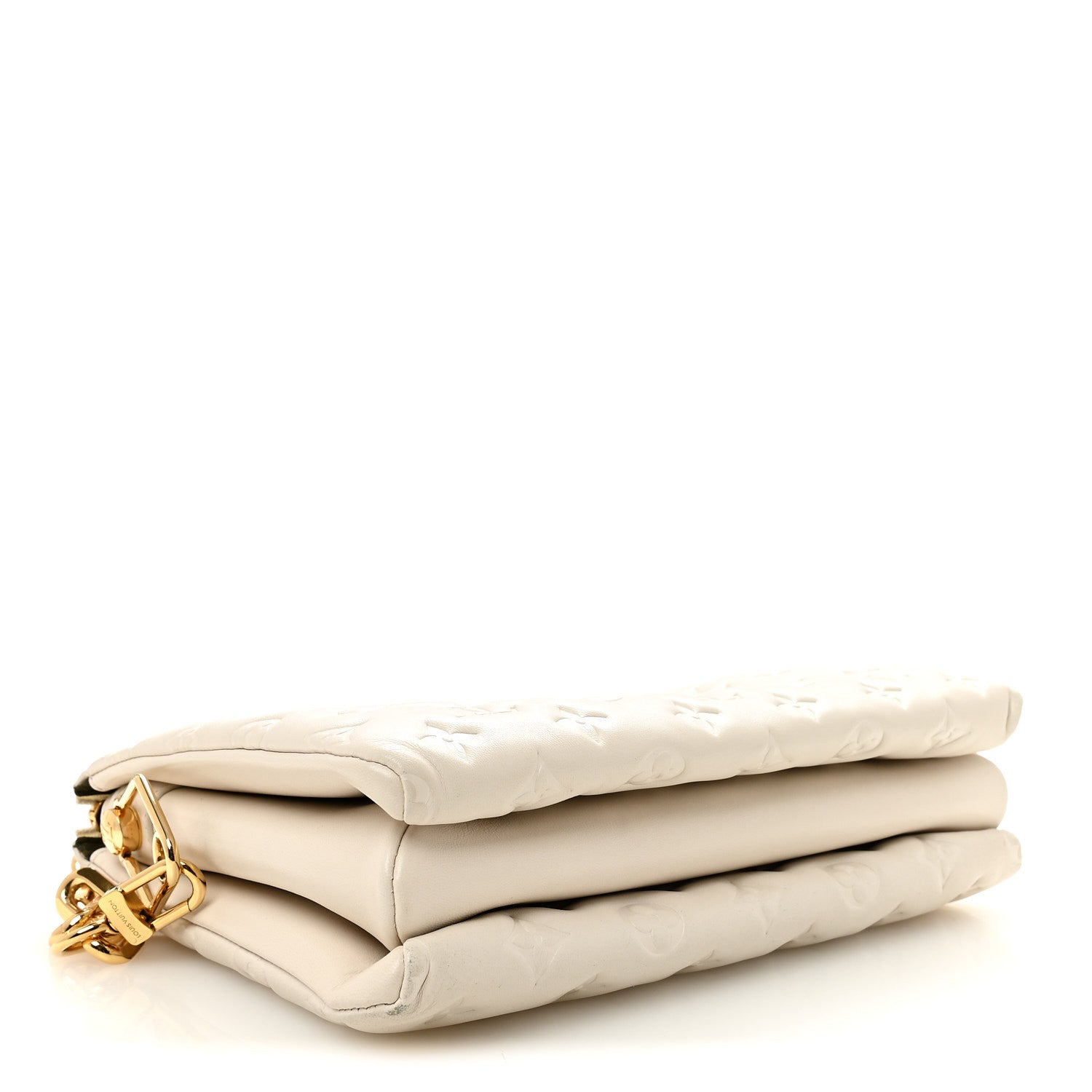 Louis Vuitton Lambskin Embossed Monogram Coussin PM Beige Cream 4 of 9