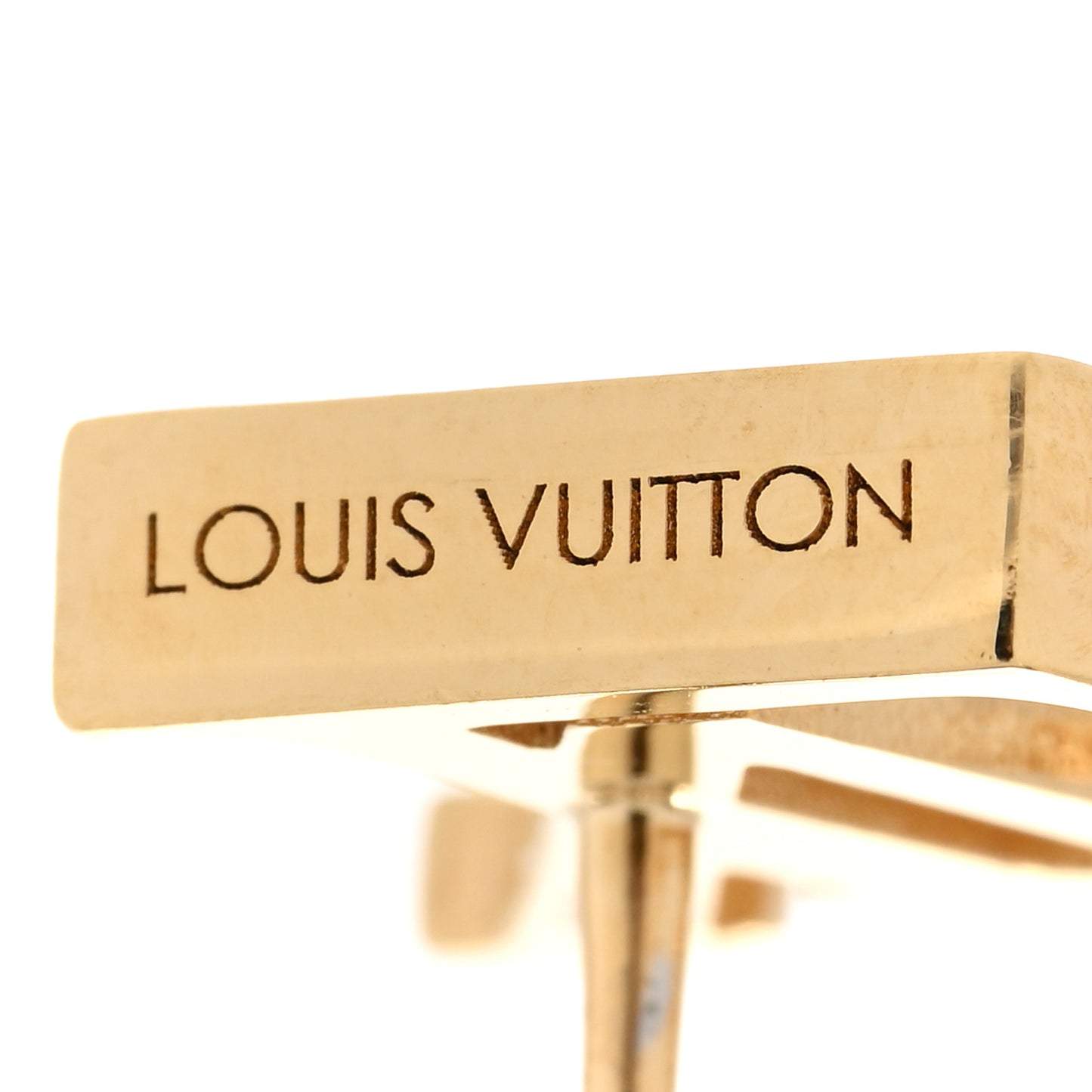 Metal Enamel LV Iconic Earrings Gold