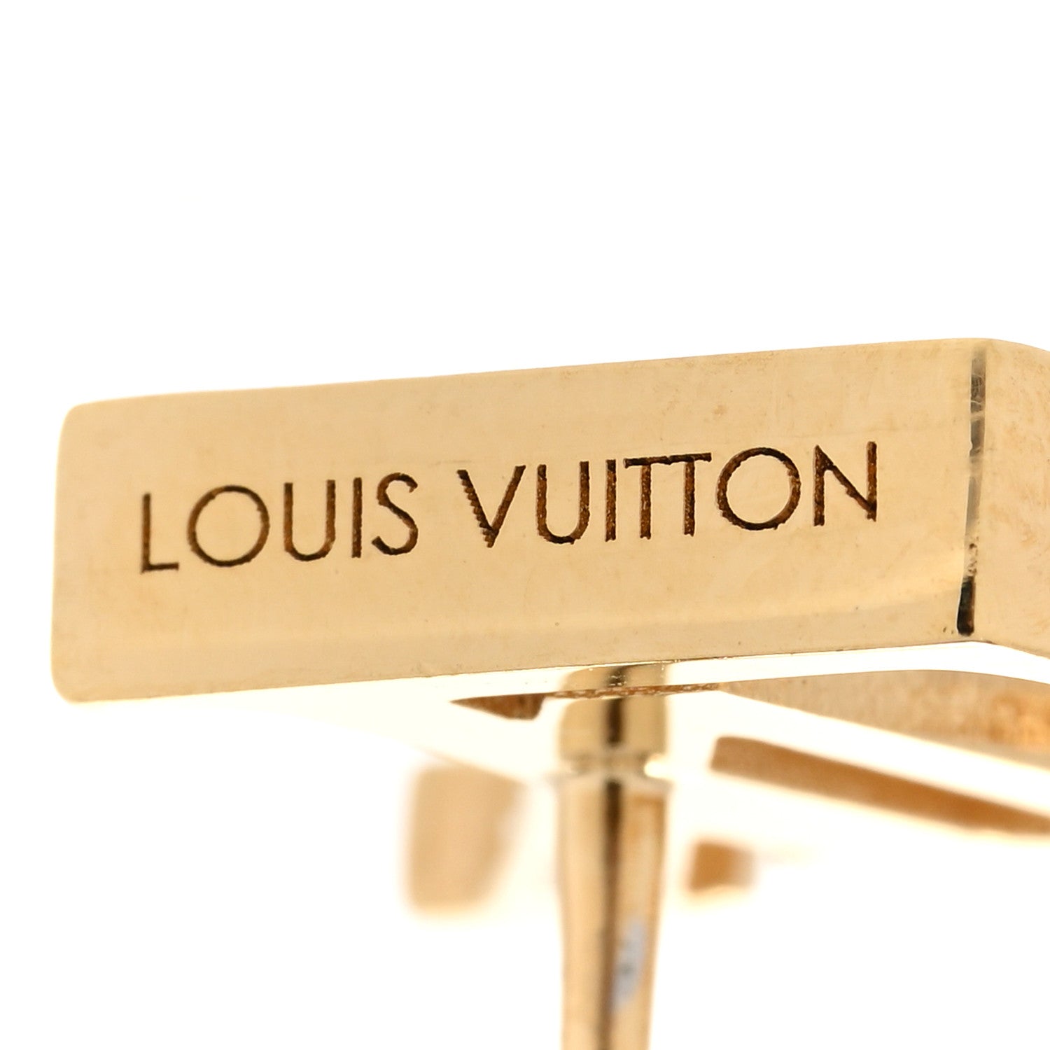 Louis Vuitton Metal Enamel LV Iconic Earrings Gold 4 of 6