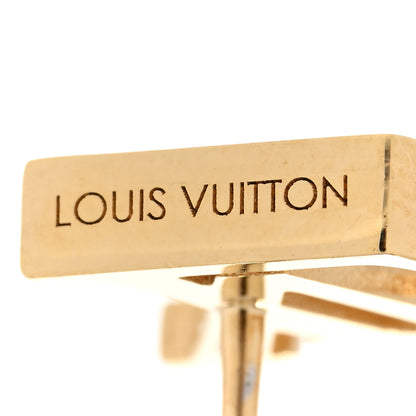 Louis Vuitton Metal Enamel LV Iconic Earrings Gold 4 of 6