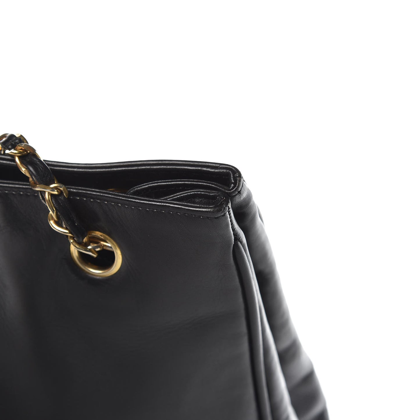 Lambskin Quilted Shopping Tote Black