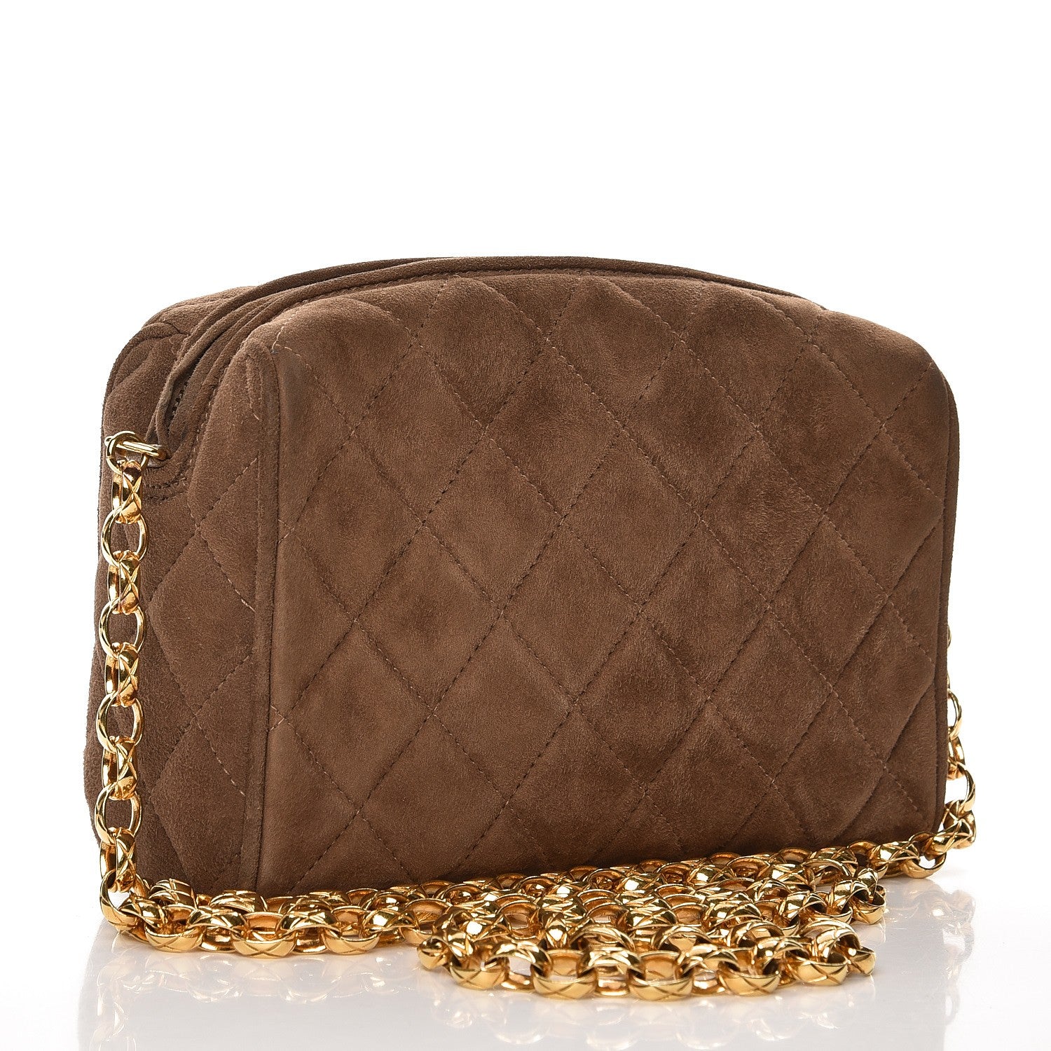 Chanel Suede Quilted Tassel Camera Case Brown 3 of 11