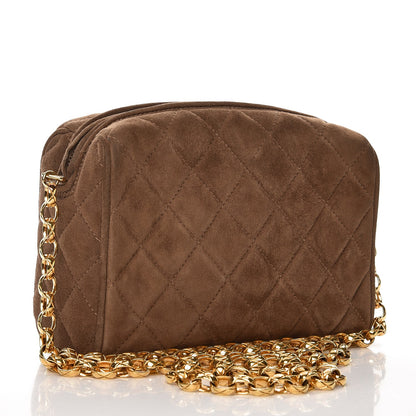 Chanel Suede Quilted Tassel Camera Case Brown 3 of 11