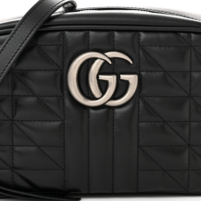 Gucci Calfskin Matelasse Aria Small GG Marmont Chain Shoulder Bag Black 8 of 12