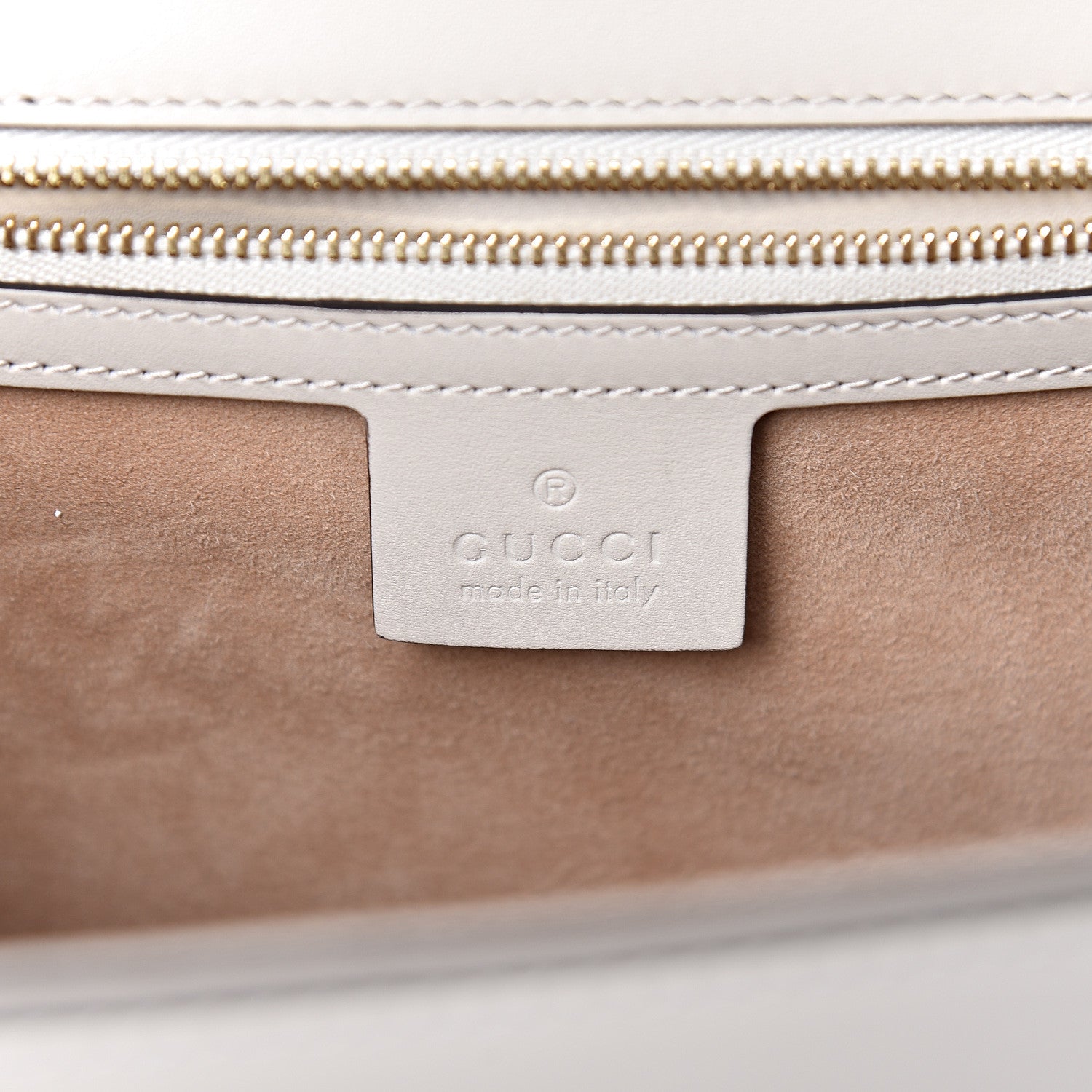 Gucci Calfskin Embroidered Medium Sylvie Top Handle Bag White 6 of 10