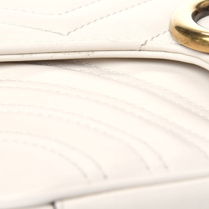 Gucci Calfskin Matelasse Mini GG Marmont Shoulder Bag White 20 of 24