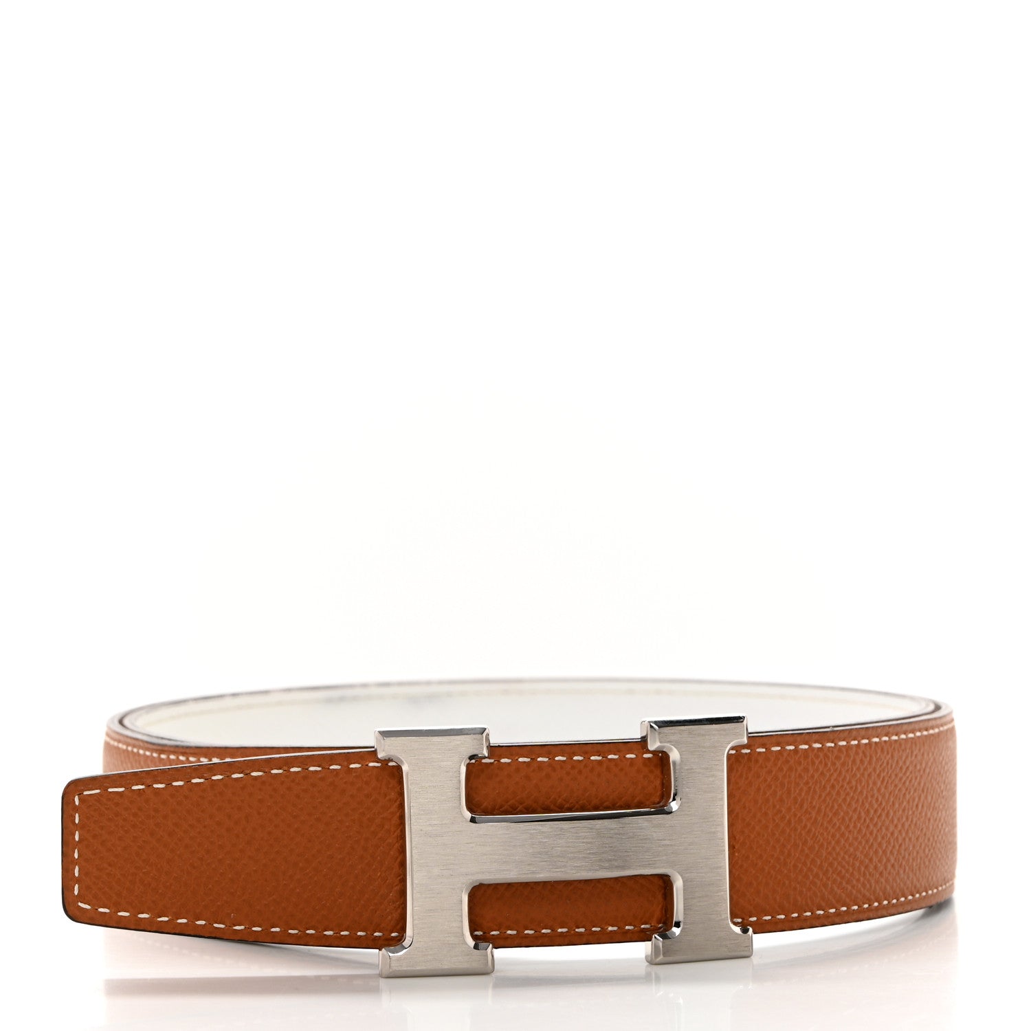 Hermes Epsom 38mm Constance H Belt 80/32 White Gold 2 of 8